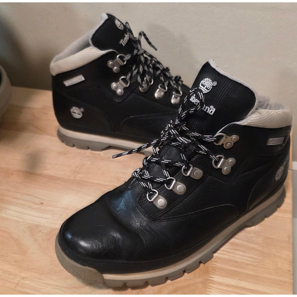 Timberland Women 6M Euro Hiker Boots Black Leather Hiking Streetwear 96927